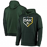 Men's Oakland Athletics Majestic 2019 Postseason Dugout Authentic Pullover Hoodie Green